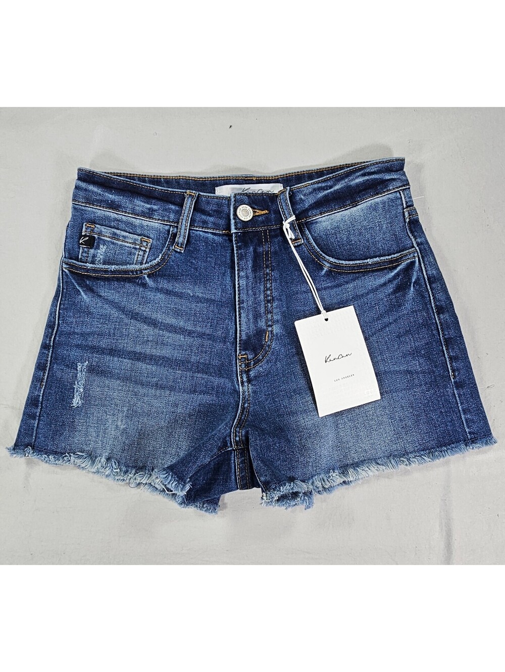KanCan Womens Denim Shorts Size 25 W3 High Rise Distressed Frayed Hem NWT